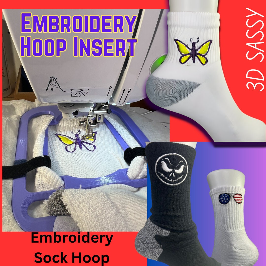 Brother Sock Hoop Insert 4"X4" (100mX100m) Fits SA432 Single Needle Babylock Embroidery Tool DIY Sock Embroidery Tool Custom Socks Gloves