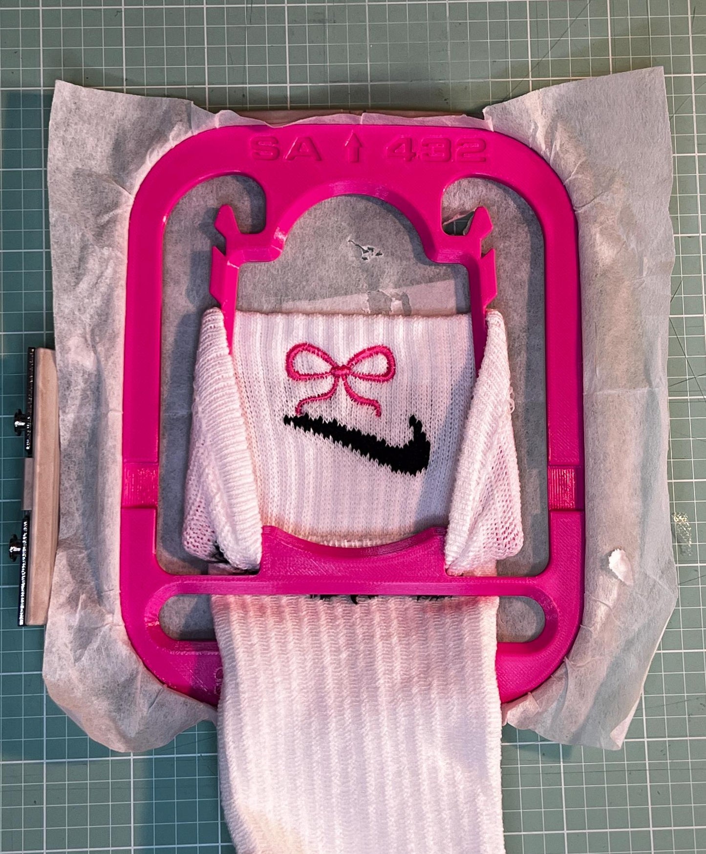 Brother Sock Hoop Insert 4"X4" (100mX100m) Fits SA432 Single Needle Babylock Embroidery Tool DIY Sock Embroidery Tool Custom Socks Gloves